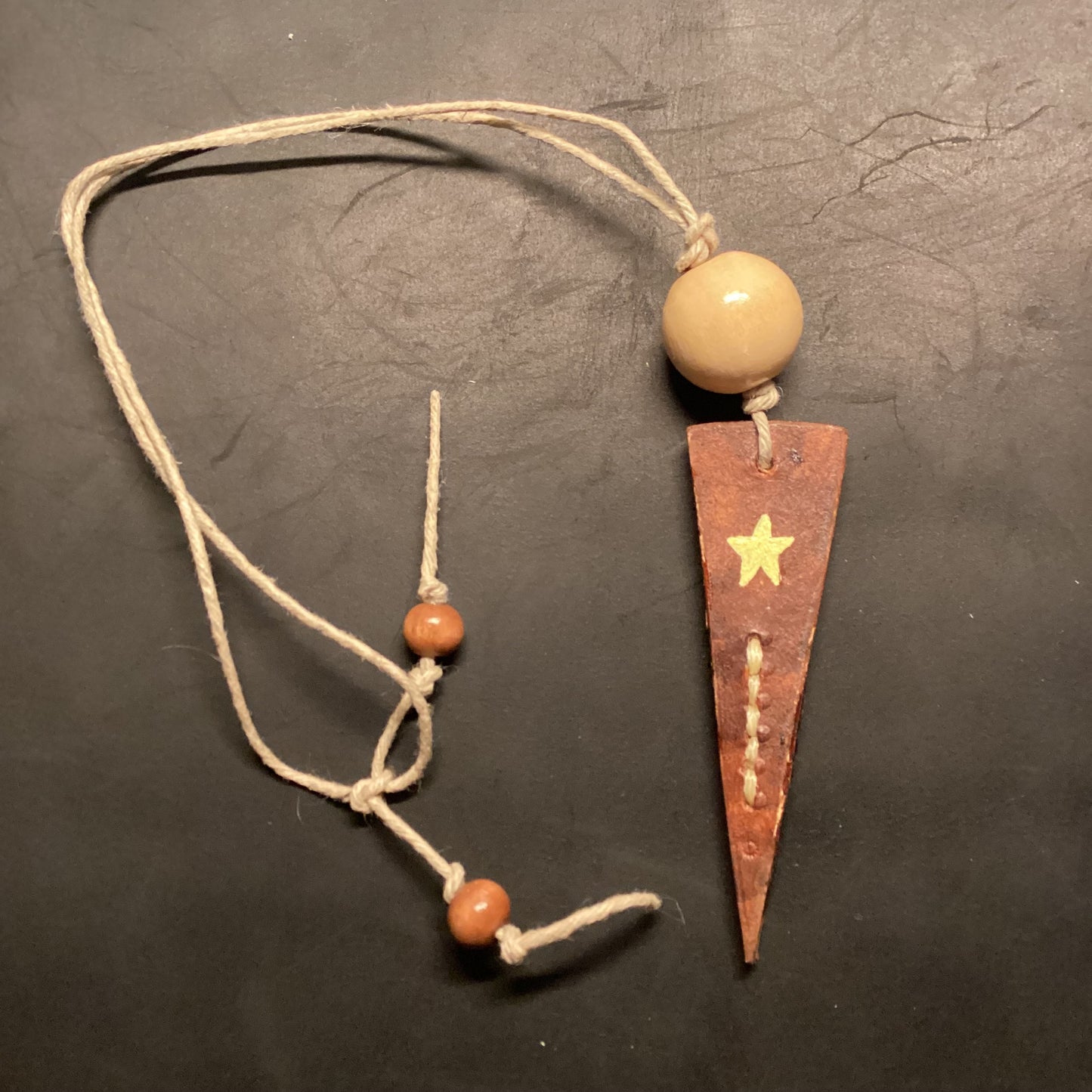 Cream Star Needle Pendant